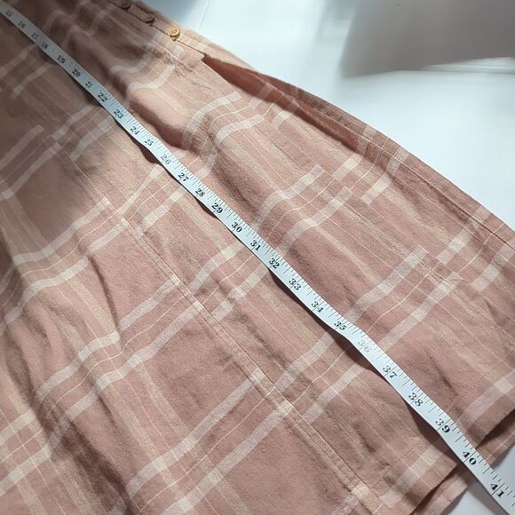 Free People Dress Womens Small Beige Life Like This Linen Strapless Midi Dress - Picture 11 of 11